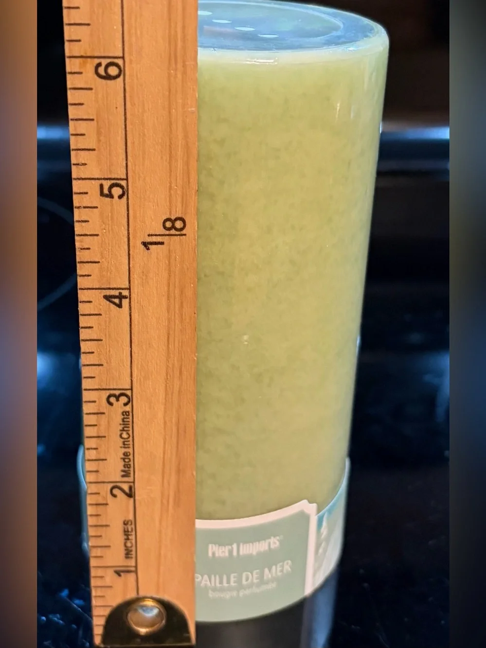 Pier 1 Imports Sea Grass Scented Pillar Candle 6” green (read description)